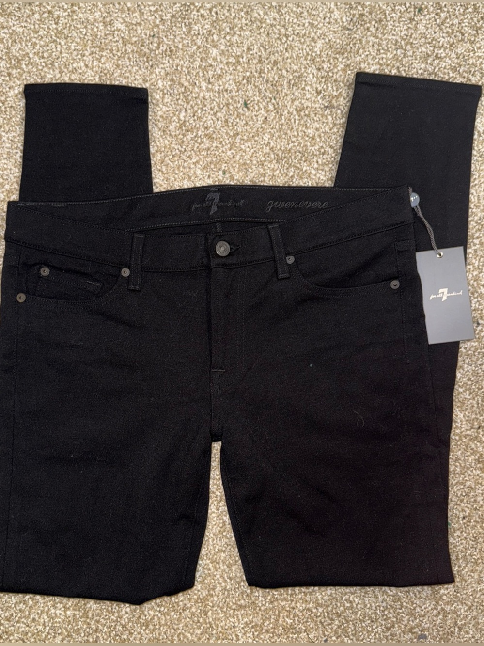 7 For All Mankind Women's Jet Black Skinny Jeans